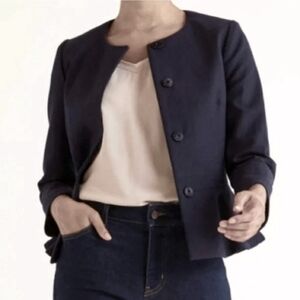 Peace of Cloth Panticular Black Office Work Blazer Jacket Size 6